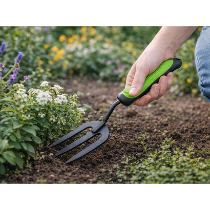 Tuingereedschapset 4-delig – Snoeischaar, Troffel, Handvork en Cultivator – Tuingereedschap – Ergonomisch – Zwart/Groen