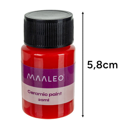 Maaleo Glas- en Keramiekverfset 12×20 ml – Glas-in-loodverf voor Porselein, Mokken & Borden – Ovenbestendige Creatieve Verfset