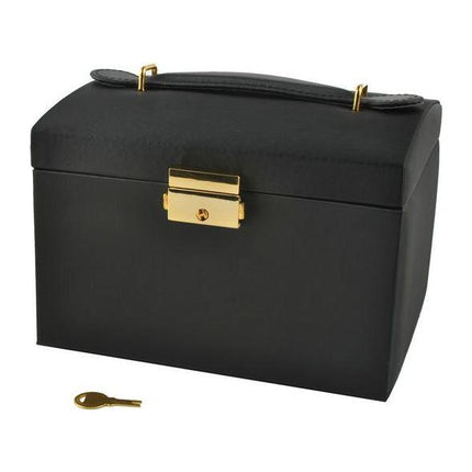 Beautylushh juwelen opbergdoos / sieradendoos zwart 17.5 x 13.8 x 13.5 cm