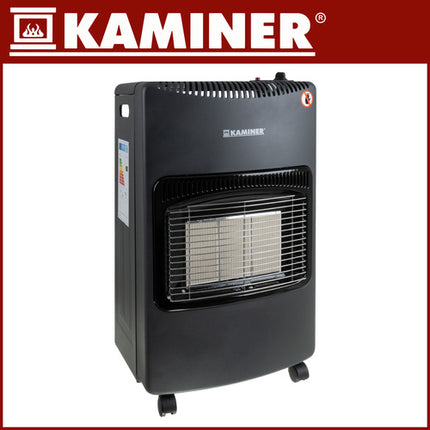 KAMINER Opvouwbare Gaskachel met Wielen – 4200W LPG Kachel – 3-standen Verwarming – Inclusief Gasslang & Reductiestuk – Verwarmt tot 60m²