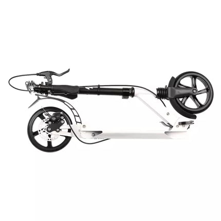 Kruzzel hyperion step voor volwassenen met vering en schijfremmen tot 100kg - opvouwbaar - grote wielen - ideaal voor the last mile - wit
