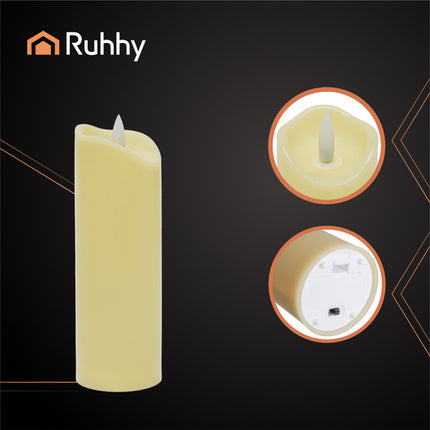 Ruhhy LED Grafkaars Inzet 17 cm – Warm Wit Flikker Effect – 1 Stuk – Veilig & Batterijgevoed LED Kaarslicht