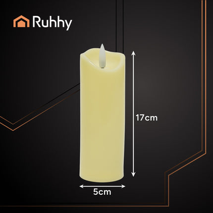 Ruhhy LED Grafkaars Inzet 17 cm – Warm Wit Flikker Effect – 1 Stuk – Veilig & Batterijgevoed LED Kaarslicht
