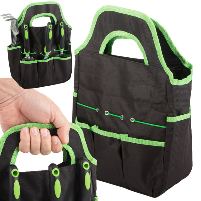 Gereedschapstas Tuin Groot – Tuingereedschap Tas – Gereedschap Organizer – Opbergtas voor Tuingereedschap, Werkplaats, Garage en Klussen – Zwart/Groen