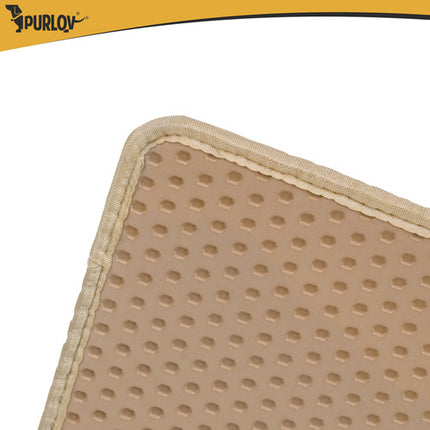 Kattenbakmat XXL 75 x 55 cm – Dubbele Laag Honingraat – Kattenbak Uitloopmat – Waterdicht – Antislip – Beige