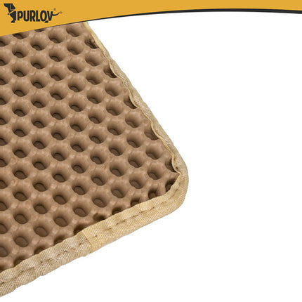 Kattenbakmat XXL 75 x 55 cm – Dubbele Laag Honingraat – Kattenbak Uitloopmat – Waterdicht – Antislip – Beige