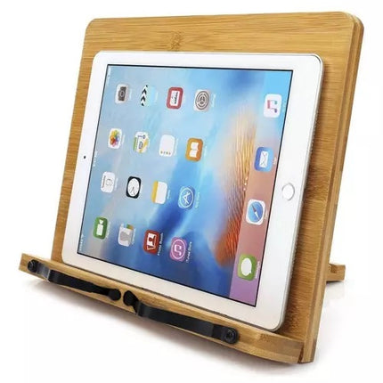 Boekensteun Bamboe – Duurzame Boekenstandaard en Tablet Houder - Houten Receptenboekhouder voor Keuken en Bureau