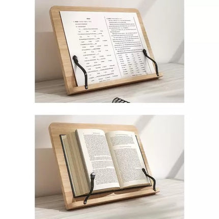 Boekensteun Bamboe – Duurzame Boekenstandaard en Tablet Houder - Houten Receptenboekhouder voor Keuken en Bureau