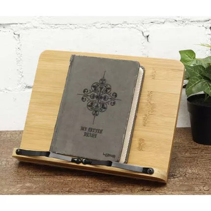 Boekensteun Bamboe – Duurzame Boekenstandaard en Tablet Houder - Houten Receptenboekhouder voor Keuken en Bureau