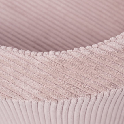 Detail van Plush Nest kinderstoel in ribstof – ergonomisch & comfortabel ontwerp