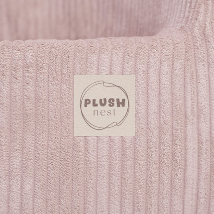 Plush Nest Kinderfauteuil Corduroy Roze – Zachte Peuterstoel – 12+ mnd – Lichtgewicht – 40x53 cm