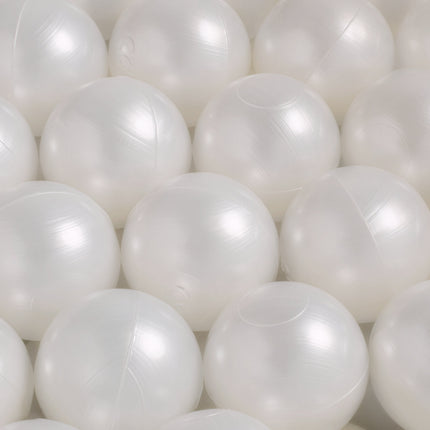 Plushnest Luxe Ronde Ballenbak voor Kinderen en Baby's - Ballenbad 90x30cm Groen Corduroy - 200 Kleurrijke Ballen 6cm Parelmoer, Mint, Goud