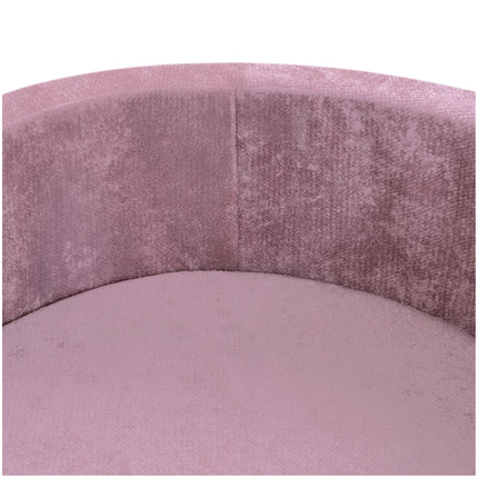 Trendmix Luxe Ronde Ballenbak voor Kinderen en Baby's – Ballenbad 90x30 cm – Roze Premium Chenille – 200 Kleurrijke Ballen 6 cm Parel, Lichtroze & Goud
