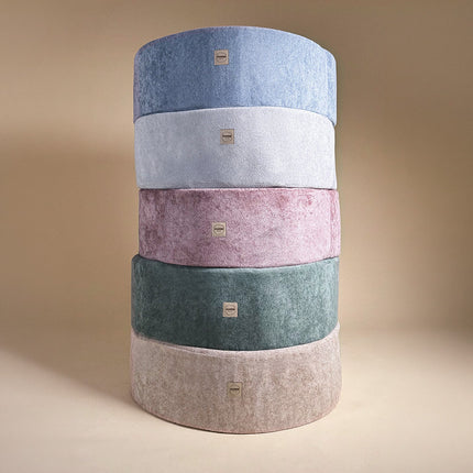Trendmix Luxe Ronde Ballenbak voor Kinderen en Baby's – Ballenbad 90x30 cm – Groen Premium Chenille – 200 Kleurrijke Ballen 6 cm Parel, Mint & Goud