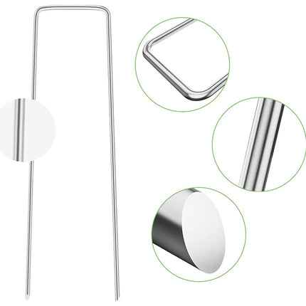 Grondpennen 10 Stuks 15 cm – Grondankers voor Antiworteldoek, Onkruiddoek, Worteldoek en Agrotextiel – Metalen U-Pinnen