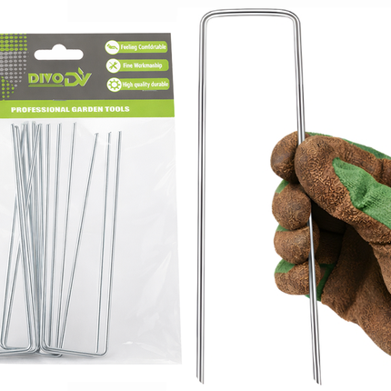 Grondpennen 10 Stuks 15 cm – Grondankers voor Antiworteldoek, Onkruiddoek, Worteldoek en Agrotextiel – Metalen U-Pinnen