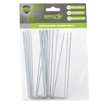 Grondpennen 10 Stuks 15 cm – Grondankers voor Antiworteldoek, Onkruiddoek, Worteldoek en Agrotextiel – Metalen U-Pinnen