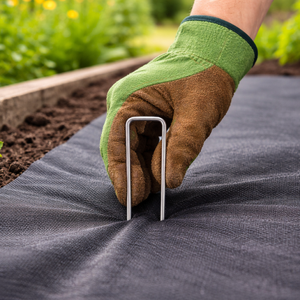 Grondpennen 10 Stuks 15 cm – Grondankers voor Antiworteldoek, Onkruiddoek, Worteldoek en Agrotextiel – Metalen U-Pinnen