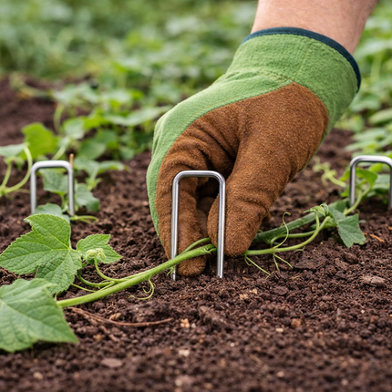Grondpennen 10 Stuks 15 cm – Grondankers voor Antiworteldoek, Onkruiddoek, Worteldoek en Agrotextiel – Metalen U-Pinnen