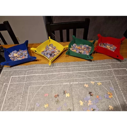 Malatec Puzzelmat 115×67 cm – Antislip – Voor 500/1000/1500 Stukjes – Opbergmat met Tas, Opblaasbare Buis & Pomp