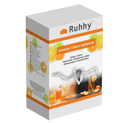 Ruhhy Handmatige Fruit- en Citruspers – RVS / Aluminium – Maximale Sapopbrengst – Stil & Efficiënt – Voor Sinaasappel, Citroen, Limoen & Grapefruit