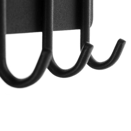 Ruhhy Wandhanger Zwart – Magnetische Sleutelhanger & Wandplank met 6 Haken – IJzer, Loftdesign, Schroef- of Magneetmontage voor Sleutels & Kleding