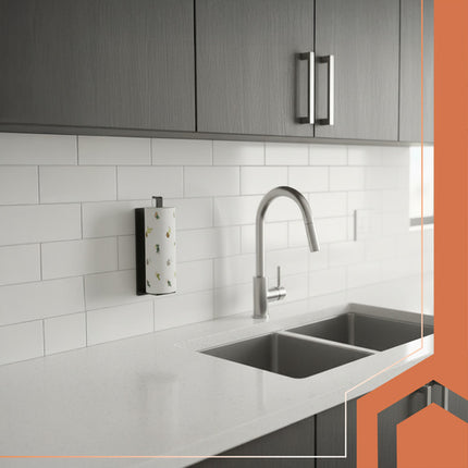 Ruhhy Keukenrolhouder 25 cm – Zwarte Metalen Hanger voor Keuken & Badkamer – Montage Zonder Boren of Schroeven