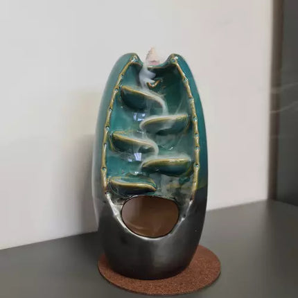 Wierook waterval kegel brander van keramiek inclusief wierrook kegels