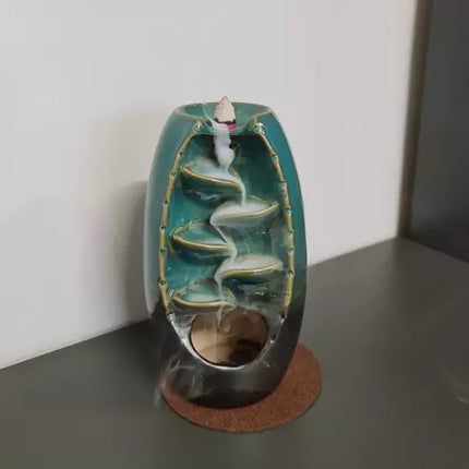 Wierook waterval kegel brander van keramiek inclusief wierrook kegels