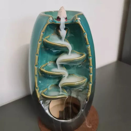 Wierook waterval kegel brander van keramiek inclusief wierrook kegels