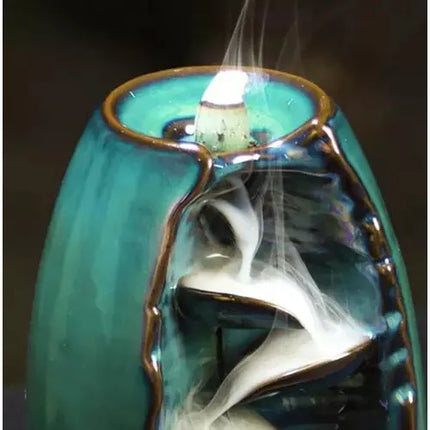Wierook waterval kegel brander van keramiek inclusief wierrook kegels