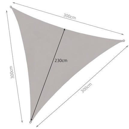 Luxe Schaduwdoek 3 x 3 x 3 kleur grijs / zonnescherm/ zonwerend/ water bestendig en UV-beschermend