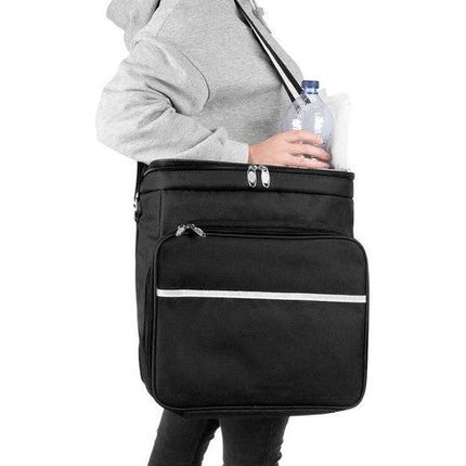 Thermische picknicktas / koeltas voor 4 personen met ruimte voor borden en bestek zwart