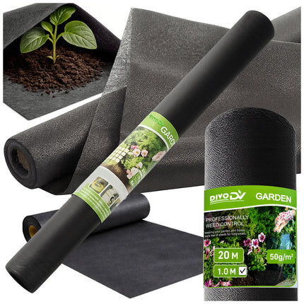 Antiworteldoek 1 x 20 Meter 50 g/m² – Onkruiddoek – Worteldoek – Gronddoek – Agrotextiel voor Tuin en Moestuin