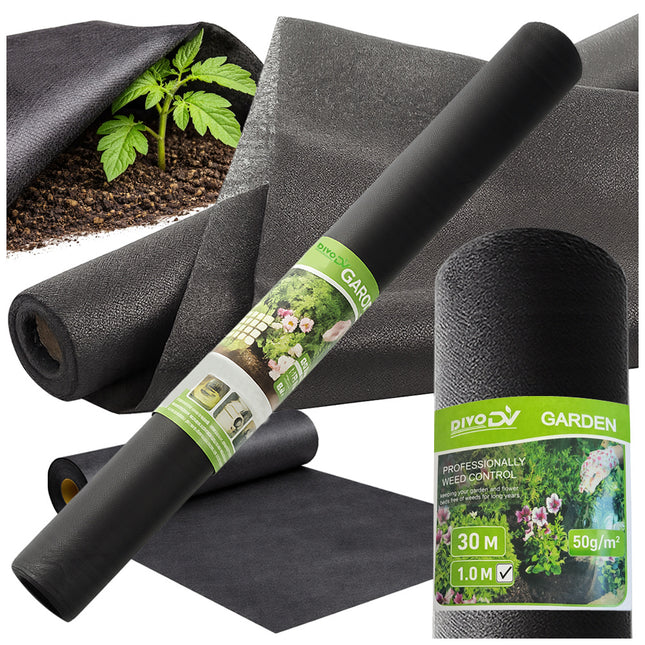 Antiworteldoek 1 x 30 Meter 50 g/m² – Onkruiddoek – Worteldoek – Gronddoek – Agrotextiel voor Tuin en Moestuin
