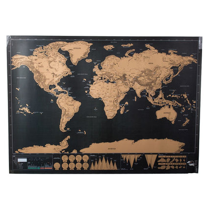 Scratch Map Deluxe XL – Kras Wereldkaart 82,5 x 59,4 cm – Reiskaart – Krasbare Wereldkaart – Inclusief Cadeaukoker – Educatief & Decoratief
