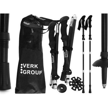 Opvouwbare Wandelstokken – Verstelbare Trekkingstokken – Nordic Walking Stokken – Anti-Shock – Aluminium – Set van 2 – Zwart