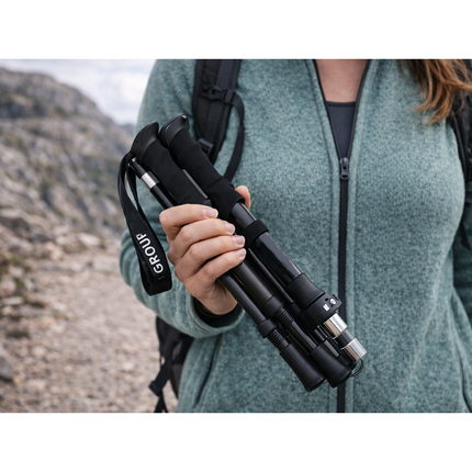 Opvouwbare Wandelstokken – Verstelbare Trekkingstokken – Nordic Walking Stokken – Anti-Shock – Aluminium – Set van 2 – Zwart