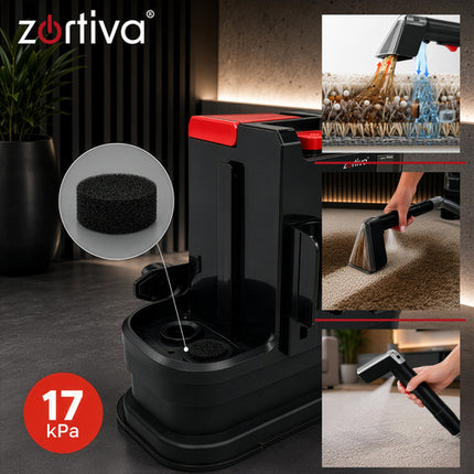 VacTrim Zortiva Wasstofzuiger 800W – 17.000 Pa – Bekledingreiniger – Tapijtreiniger – Waterstofzuiger – Dierenhaar – 1800 ml