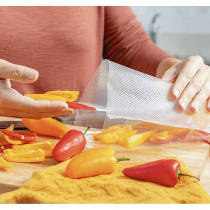 Vacuümzakken 20 × 30 cm – Set van 50 – Gekartelde Folie – Dubbelzijdig – Voedselveilig – Diep Reliëfpatroon