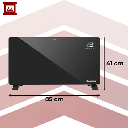Kaminer Zelva Elektrische Glazen Verwarming – 2500W – WiFi & Afstandsbediening – Slimme Glazen Radiator – Zwart