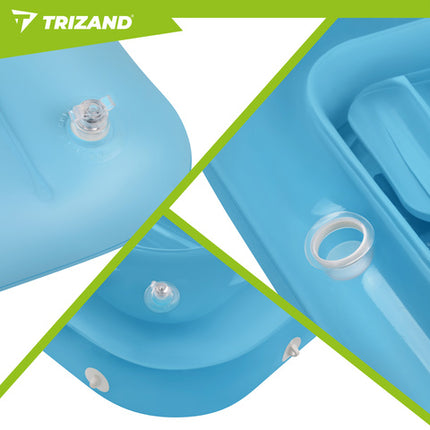 Trizand Luchtbed Zwembad 210 x 140 cm – Opblaasbaar Luchtmatras met Rugleuning & 2 Bekerhouders – Strand Luchtbed – Max. 150 kg