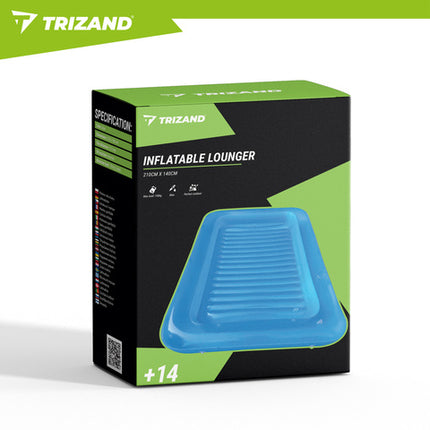 Trizand Luchtbed Zwembad 210 x 140 cm – Opblaasbaar Luchtmatras met Rugleuning & 2 Bekerhouders – Strand Luchtbed – Max. 150 kg