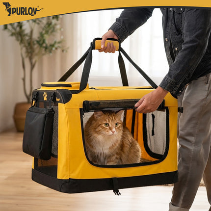 Purlov Opvouwbare Hondenbench – Honden Transporttas – Reisbench voor Hond en Kat – 60 x 42 x 44 cm – Tot 25 kg