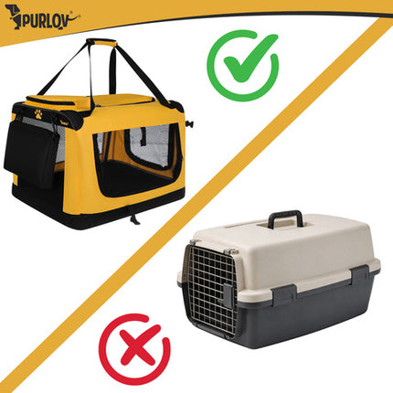 Purlov Opvouwbare Hondenbench – Honden Transporttas – Reisbench voor Hond en Kat – 60 x 42 x 44 cm – Tot 25 kg