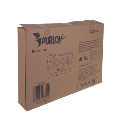 Purlov Opvouwbare Hondenbench – Honden Transporttas – Reisbench voor Hond en Kat – 60 x 42 x 44 cm – Tot 25 kg