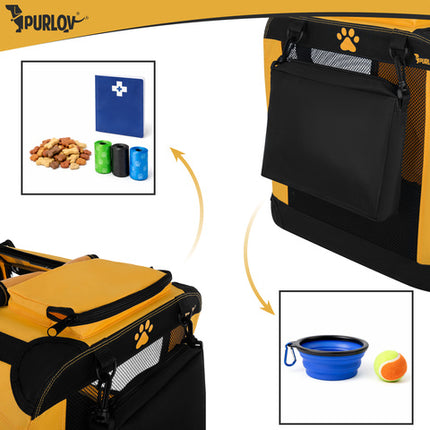 Purlov Opvouwbare Hondenbench – Honden Transporttas – Reisbench voor Hond en Kat – 60 x 42 x 44 cm – Tot 25 kg