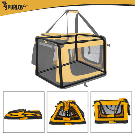 Purlov Opvouwbare Hondenbench – Honden Transporttas – Reisbench voor Hond en Kat – 60 x 42 x 44 cm – Tot 25 kg