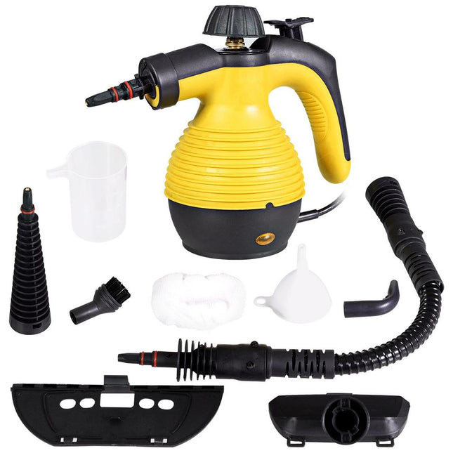 Trendmix Handstoomreiniger Geel – 1050W – 350 ml – 9-Delige Accessoireset – Veilig Ontwerp – Voor Keuken, Badkamer, Auto & Meer
