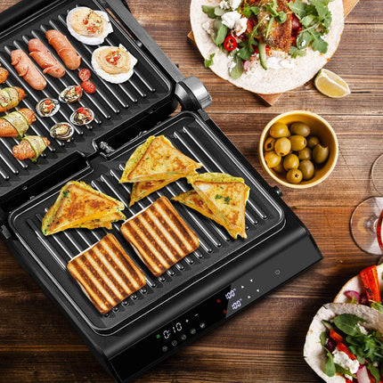 Trendmix XL Contactgrill 3-in-1 – Elektrische Multigrill met LED-display – 230 °C – Antiaanbaklaag – 5 Kookstanden – Zwart